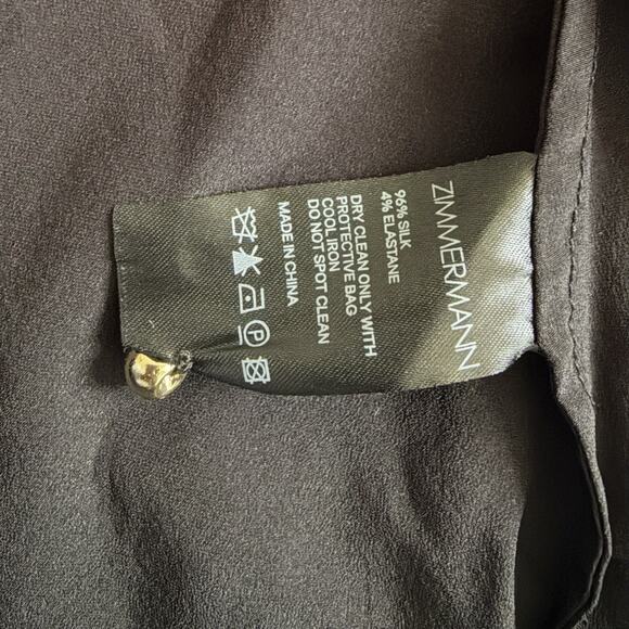 Zimmermann Espionage Cinched Silk Black Long Sleeve Blouse - Picture 7 of 7